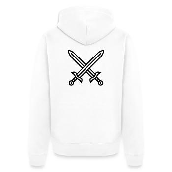 Schwertkampf - Unisex Premium Bio Zip Hoodie - Weiß - Hinten - Thijin (182cm)