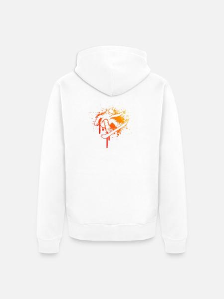 Clear snowboard message for women - Unisex Premium Organic Zip Hoodie - white