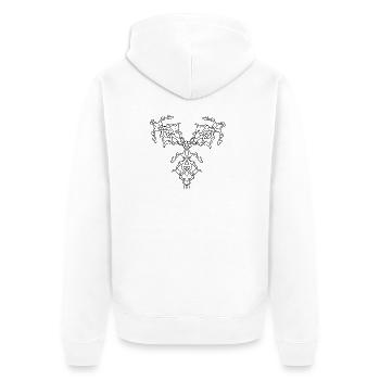 geometrische Muster - Unisex Premium Bio Zip Hoodie - Weiß - Hinten - Thijin (182cm)