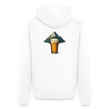 Mountain Beer Mountain Landscape - Unisex Premium Organic Zip Hoodie - white - Back - Thijin (182cm)