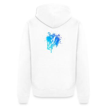 Motif handball pour vrais amoureux pour hommes - Veste à capuche bio Premium Unisexe - blanc - Dos - Thijin (182cm)