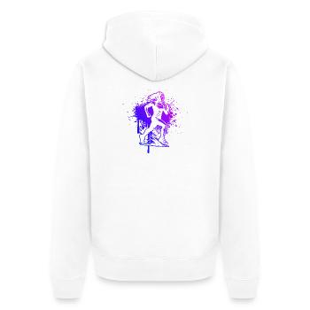 Running Love Clear Look for Racing - Unisex Premium Organic Zip Hoodie - white - Back - Thijin (182cm)