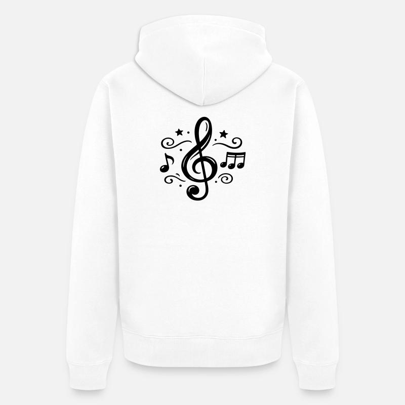 Notes musicales de clé - Veste à capuche bio Premium Unisexe - blanc