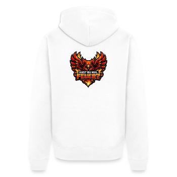 Hast du Mal Feuer Phönix - Makaberer Spruch - Unisex Premium Bio Zip Hoodie - Weiß - Hinten - Thijin (182cm)