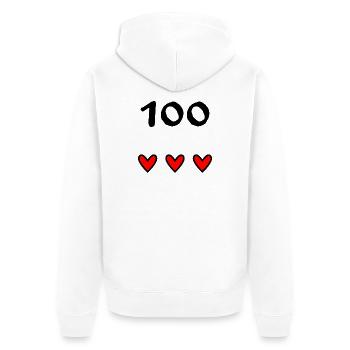 100. 100 JAHRE. 100-JÄHRIGES JUBILÄUM. GEBURTSTAG 100 - Unisex Premium Bio Zip Hoodie - Weiß - Hinten - Thijin (182cm)