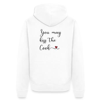 Kiss the Cook - Unisex Premium Bio Zip Hoodie - Weiß - Hinten - Thijin (182cm)