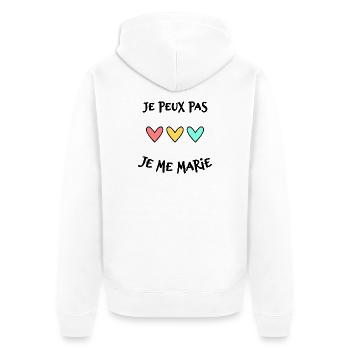JE PEUX PAS. MARIE. FUTUR MARIE. EVJF. TEAM. TEAM  - Veste à capuche bio Premium Unisexe - blanc - Dos - Thijin (182cm)