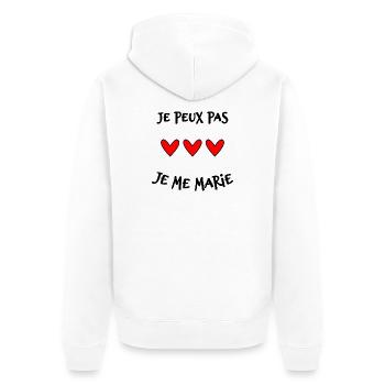 JE PEUX PAS. MARIE. FUTUR MARIE. EVJF. TEAM. TEAM  - Veste à capuche bio Premium Unisexe - blanc - Dos - Thijin (182cm)