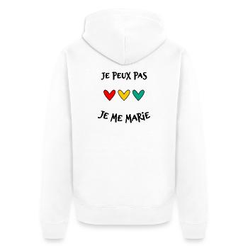 JE PEUX PAS. MARIE. FUTUR MARIE. EVJF. TEAM. TEAM  - Veste à capuche bio Premium Unisexe - blanc - Dos - Thijin (182cm)
