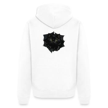 Black Cat by Clipped Edge - Unisex Premium Organic Zip Hoodie - white - Back - Thijin (182cm)