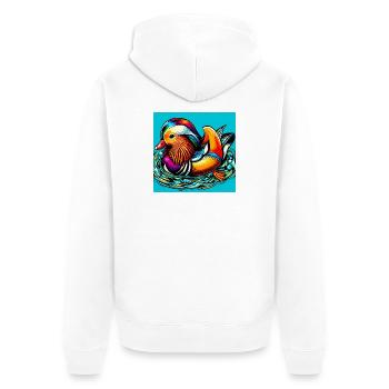 Mandarin duck - Unisex Premium Organic Zip Hoodie - white - Back - Thijin (182cm)