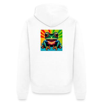 grenouille - Veste à capuche bio Premium Unisexe - blanc - Dos - Thijin (182cm)