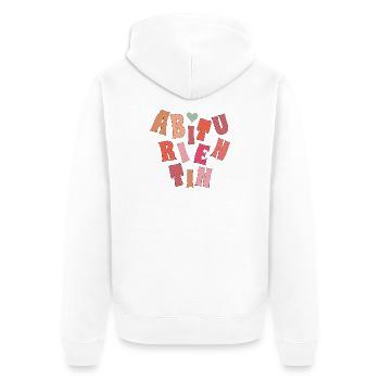 Abiturientin  - Unisex Premium Bio Zip Hoodie - Weiß - Hinten - Thijin (182cm)