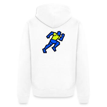 Fast Polygon Runner Marathon Team - Unisex Premium Organic Zip Hoodie - white - Back - Thijin (182cm)