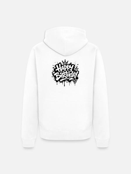 Happy Birthday Graffiti Party Motiv - Unisex Premium Bio Zip Hoodie - Weiß