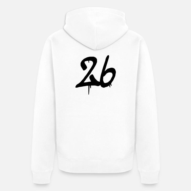 26 - Veste à capuche bio Premium Unisexe - blanc