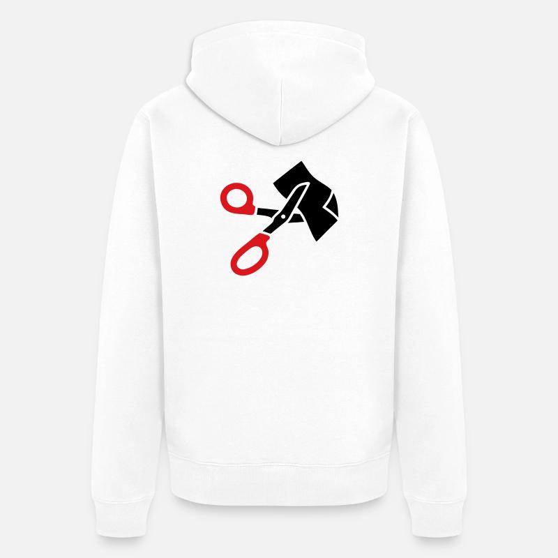 Kleiderschere Rettungsschere - Unisex Premium Bio Zip Hoodie - Weiß