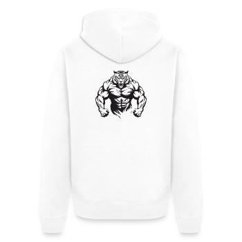 Culturisme Tiger - Veste à capuche bio Premium Unisexe - blanc - Dos - Thijin (182cm)