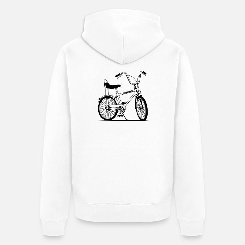 Retro-Motorrad - Unisex Premium Bio Zip Hoodie - Weiß