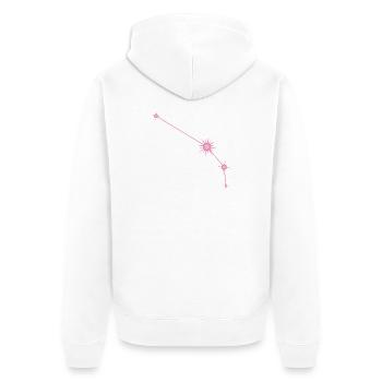 Widderstern Sternbild Tierkreiszeichen Pastellrosa - Unisex Premium Bio Zip Hoodie - Weiß - Hinten - Thijin (182cm)