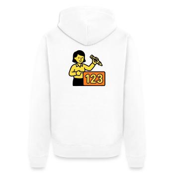 Lehrerin Mathe 123 Schule - Unisex Premium Bio Zip Hoodie - Weiß - Hinten - Thijin (182cm)