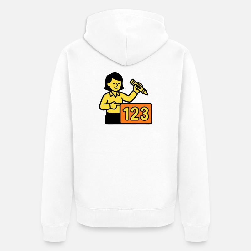 Lehrerin Mathe 123 Schule - Unisex Premium Bio Zip Hoodie - Weiß