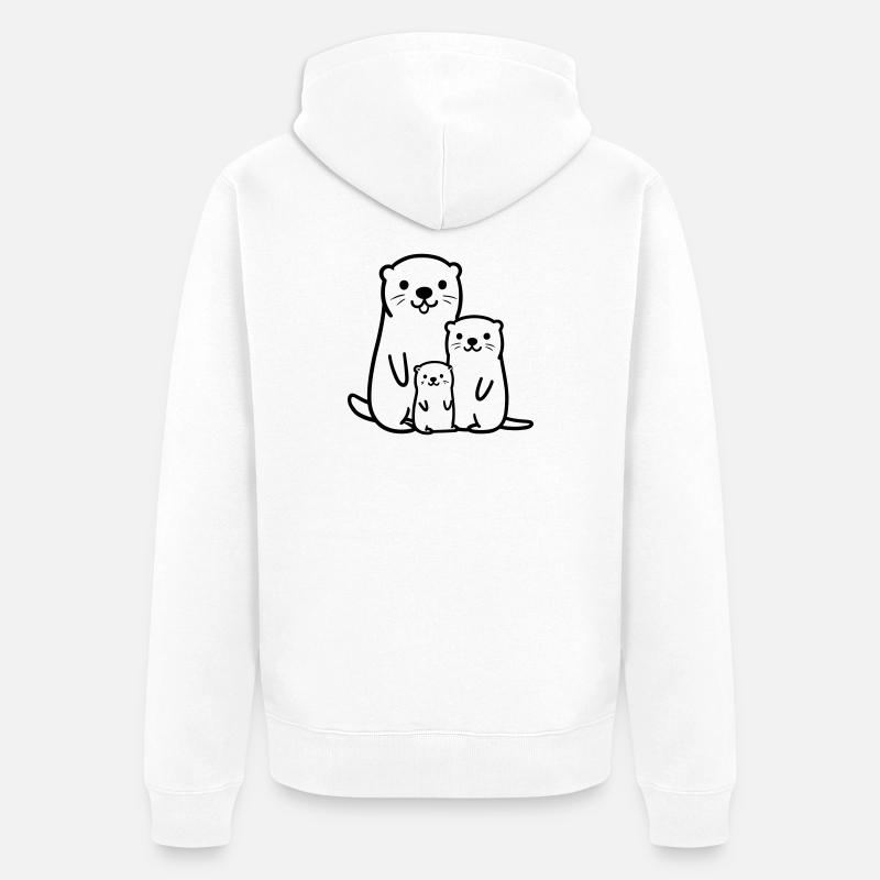 Loutre - Veste à capuche bio Premium Unisexe - blanc