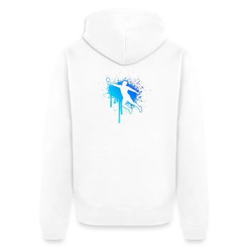 Faustballspielen Geschenk für der Faustballspieler - Unisex Premium Bio Zip Hoodie - Weiß - Hinten - Thijin (182cm)