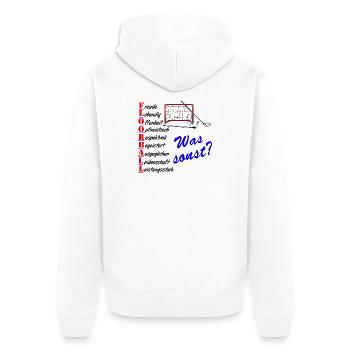 Floorball Was sonst? - Unisex Premium Bio Zip Hoodie - Weiß - Hinten - Thijin (182cm)