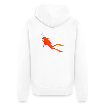 Idée cadeau pour un fan de plongée avec apnée - Veste à capuche bio Premium Unisexe - blanc - Dos - Thijin (182cm)