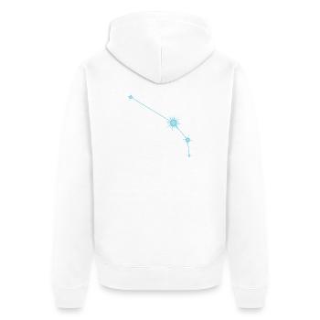 Constellation des étoiles du Bélier Signe du zodiaque Bleu pastel - Veste à capuche bio Premium Unisexe - blanc - Dos - Thijin (182cm)