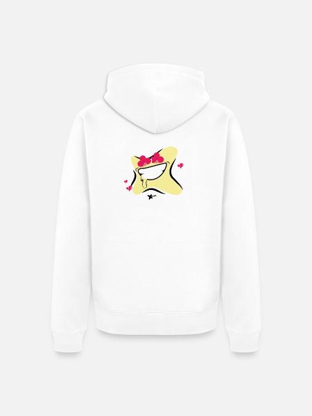 Lächelnder Stern, Herz der Liebe - Unisex Premium Bio Zip Hoodie - Weiß