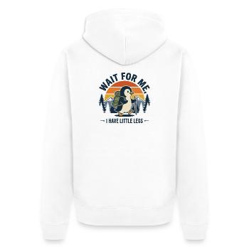 Hiking - Outdoor Adventure - Wait For Me - Unisex Premium Organic Zip Hoodie - white - Back - Thijin (182cm)