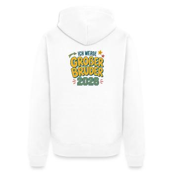 Großer Bruder 2026 - Unisex Premium Bio Zip Hoodie - Weiß - Hinten - Thijin (182cm)