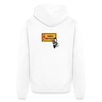 Danger Voltage Skull Graphic - Unisex Premium Organic Zip Hoodie - white - Back - Thijin (182cm)