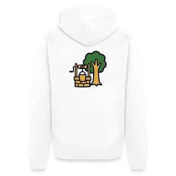 Draw Fountain Village Logo - Unisex Premium Organic Zip Hoodie - white - Back - Thijin (182cm)