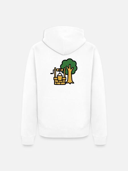 Ziehbrunnen Dorf Logo - Unisex Premium Bio Zip Hoodie - Weiß