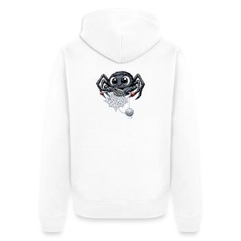 Araignée tricoteuse - Veste à capuche bio Premium Unisexe - blanc - Dos - Thijin (182cm)