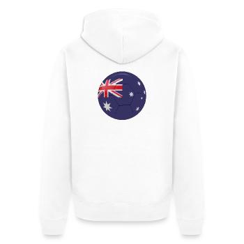 AUSTRALIA'S FLAG ON A FOOTBALL - Unisex Premium Organic Zip Hoodie - white - Back - Thijin (182cm)