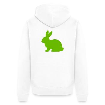 Heller Hase Silhouette - Unisex Premium Bio Zip Hoodie - Weiß - Hinten - Thijin (182cm)