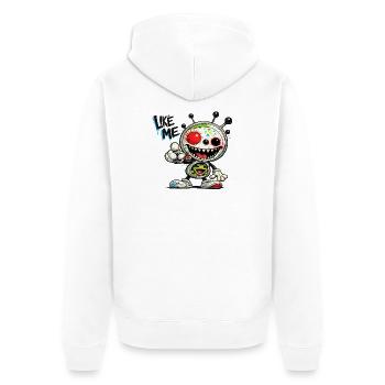 Like Me - Unisex Premium Bio Zip Hoodie - Weiß - Hinten - Thijin (182cm)
