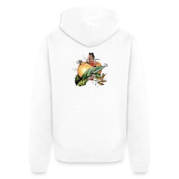 Butterflies on an orange - Unisex Premium Organic Zip Hoodie - white - Back - Thijin (182cm)