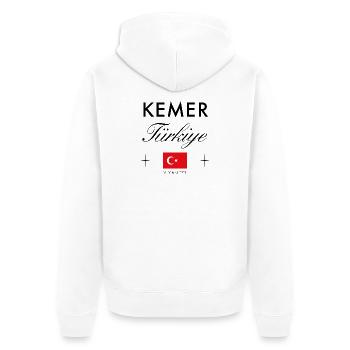 Kemer Turkey coordonne le souvenir de voyage - Veste à capuche bio Premium Unisexe - blanc - Dos - Thijin (182cm)