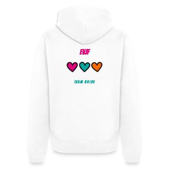 Junggesellinnenabschied. BRAUT. TEAM. TEAM MARIEE. ZUKÜNFTIGE BRAUT - Unisex Premium Bio Zip Hoodie - Weiß - Hinten - Thijin (182cm)