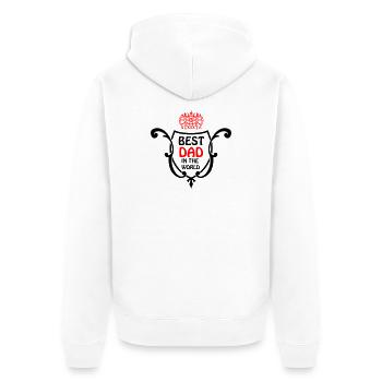 Estampe du Papa Royal avec couronne - Veste à capuche bio Premium Unisexe - blanc - Dos - Thijin (182cm)