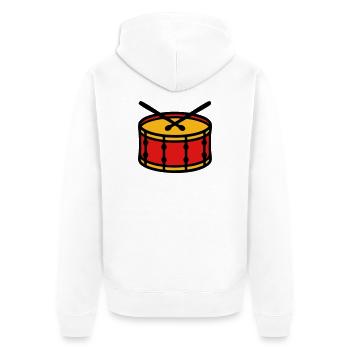 Stadion Trommel Ultras Icon - Unisex Premium Bio Zip Hoodie - Weiß - Hinten - Thijin (182cm)