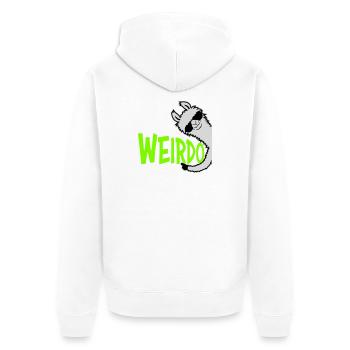 Weirdo Komischer Lustiger Spruch Lama Sonnenbrille - Unisex Premium Bio Zip Hoodie - Weiß - Hinten - Thijin (182cm)