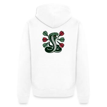 Kobra Schlange Dart Logo - Unisex Premium Bio Zip Hoodie - Weiß - Hinten - Thijin (182cm)