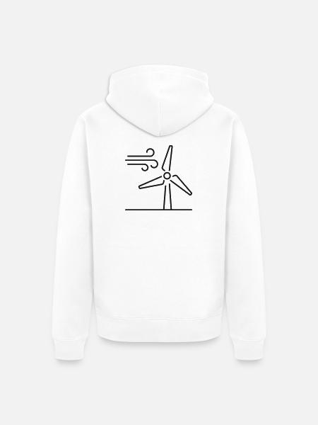 Windturbinen-Linien-Symbol - Unisex Premium Bio Zip Hoodie - Weiß