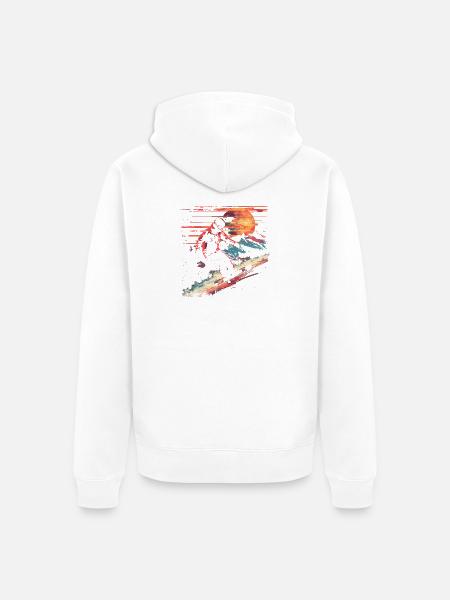 Snowboarder Vaporwave - Unisex Premium Bio Zip Hoodie - Weiß